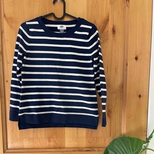 Navy stripe light sweater- XS